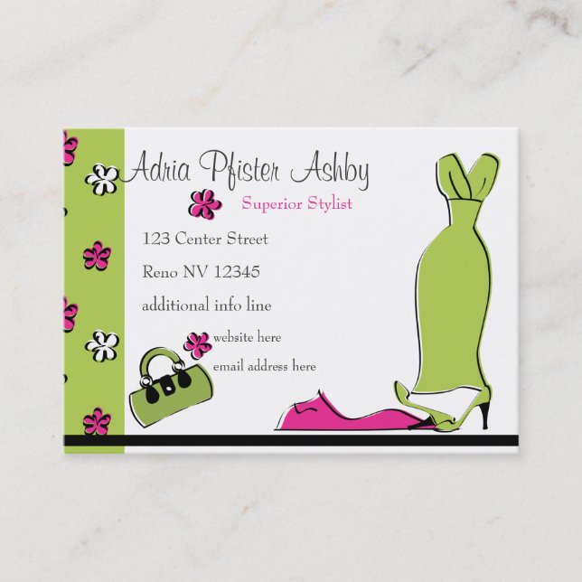 Spring Fling Fashion Business Card (Front)