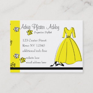 Spring Fling Fashion Yellow Business Card
