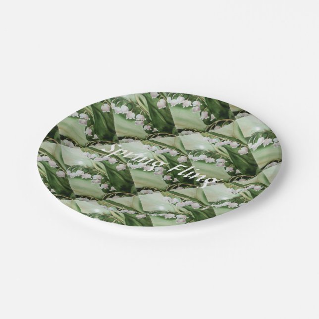 SPRING FLING LILY OF THE VALLEY PAPER PLATE (Angled)