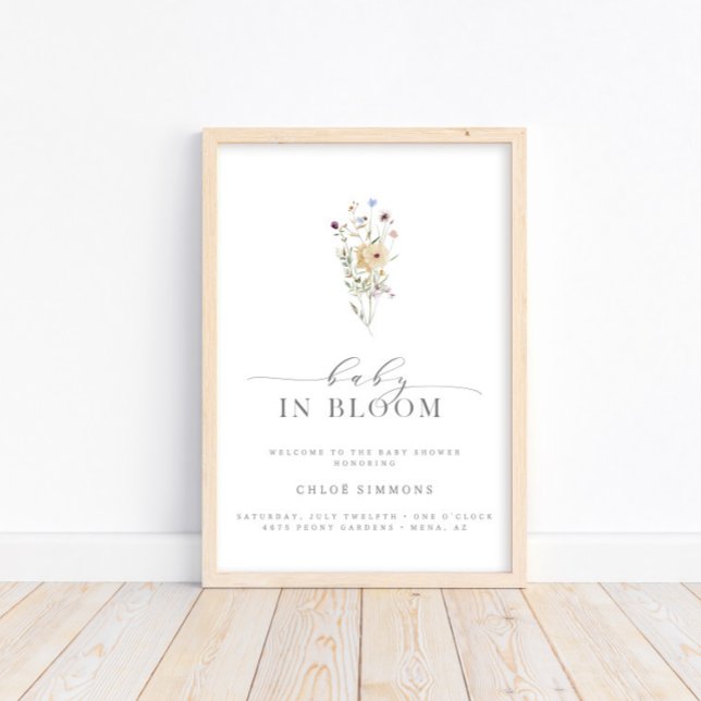 Spring Floral Baby in Bloom Baby Shower | Poster (Creator Uploaded)
