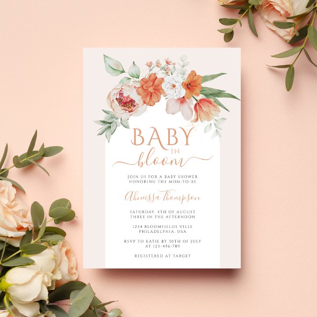Spring Floral Baby in Bloom Wildflower Baby Shower Invitation (Creator Uploaded)