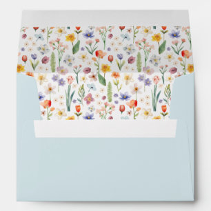 Spring Floral Baby Shower Envelope – Blue 