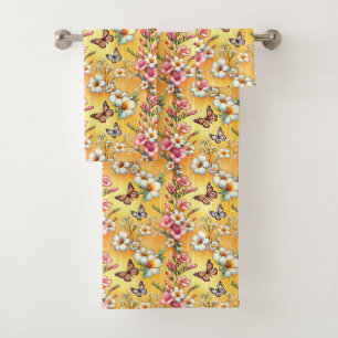 Spring Floral Bath Towel Set