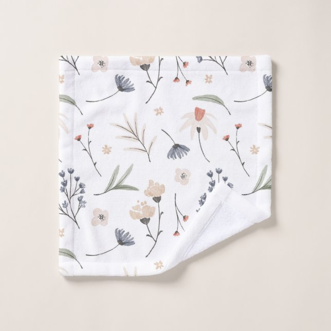 spring floral  bath towel set (Wash Cloth)