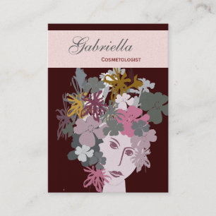 Spring Floral Blooming Beauty Woman Face Business Card