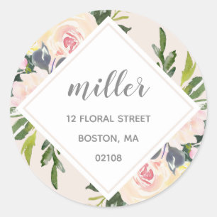 Spring Floral Blush Address Sticker
