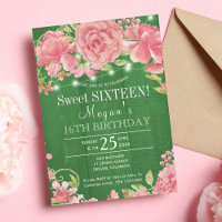 Spring floral blush peonies barnwood sweet sixteen