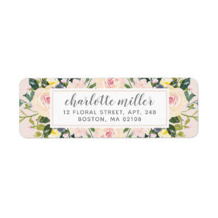 Spring Floral Blush Return Address Label