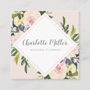 Spring Floral Blush Watercolor Business Card