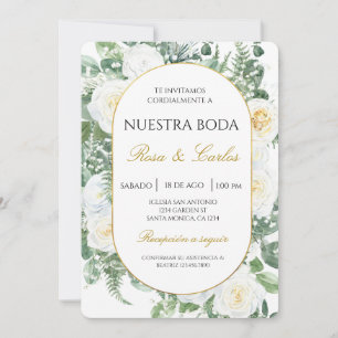 Spring Floral Boho Spanish Wedding Invitation