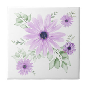 Spring Floral Botanical Pattern Colourful Tile
