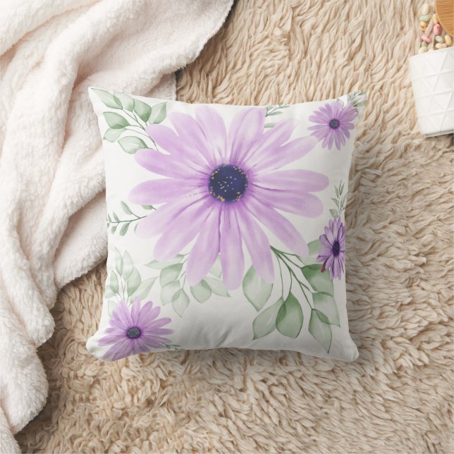 Spring Floral Botanical Pattern Throw Pillow  (Blanket)