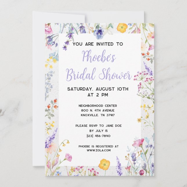 Spring Floral Bridal Shower Invitation (Front)