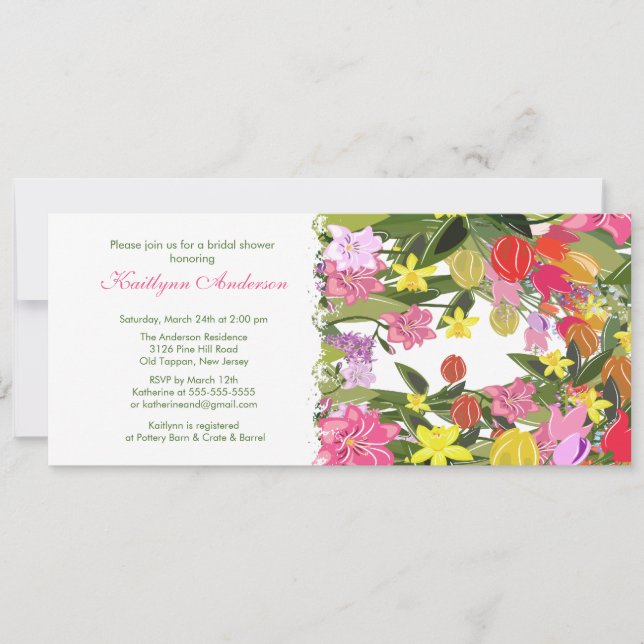 Spring Floral Bridal Shower Invitation (Front)