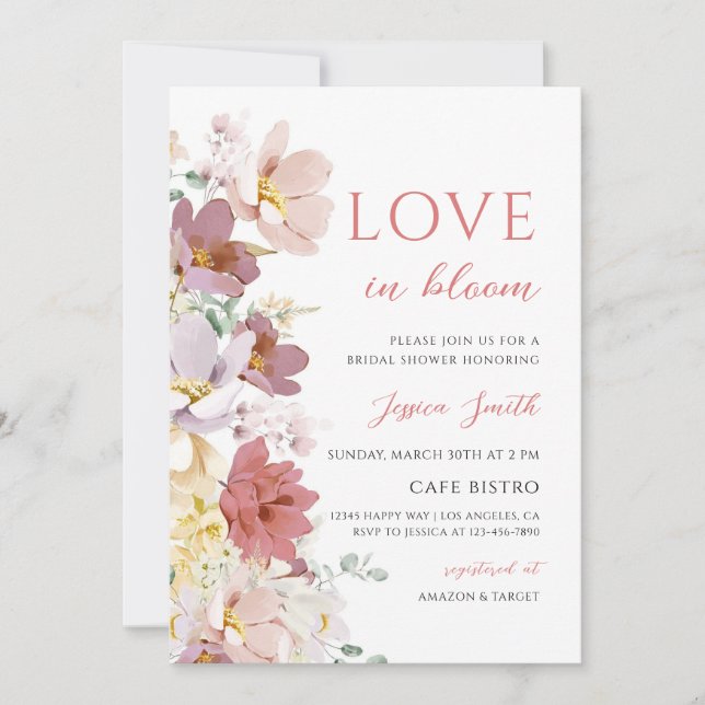 Spring Floral Bridal Shower Invitation (Front)