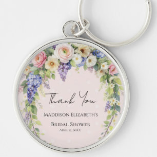Spring floral Bridal Shower Key Ring