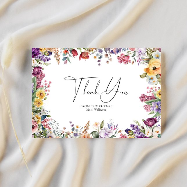 Spring Floral Bridal Shower Thank You Card (Creator Uploaded)