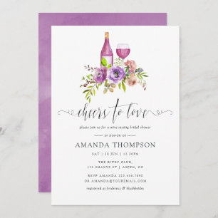 Spring Floral Bridal Shower Wine Tasting Invitation