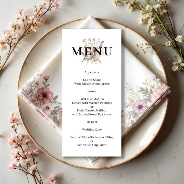 Spring Floral Calligraphy Menu (Creator Uploaded)