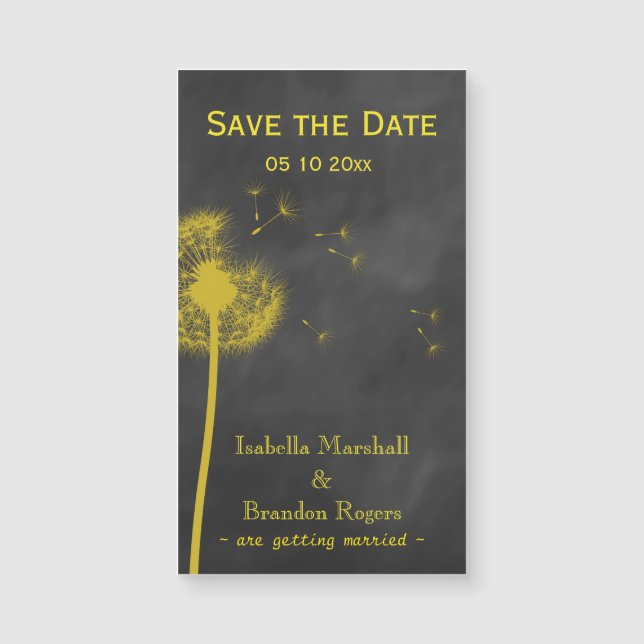 Spring Floral Chalkboard Save the Date Magnet (Front)