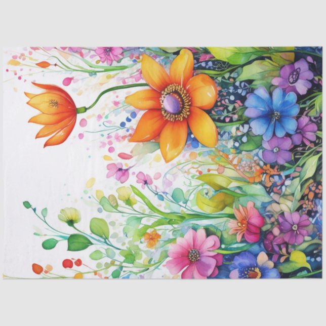 Spring Floral Colorful Tissue Paper (Front)