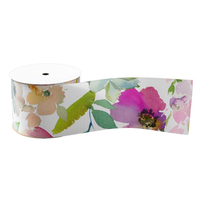 Spring Floral Colourful Happy Multi Use Grosgrain Ribbon (Spool)