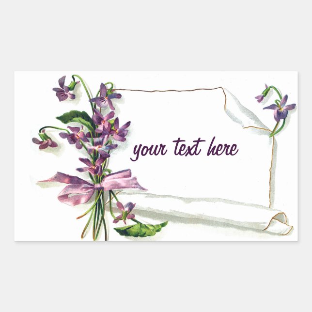 Spring Floral Custom design Rectangular Sticker (Front)