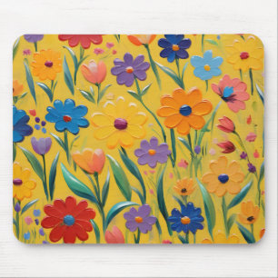 Spring floral design mouse pad