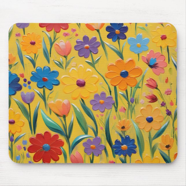 Spring floral design mouse pad (Front)