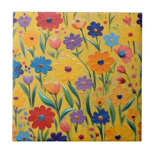 Spring floral design tile