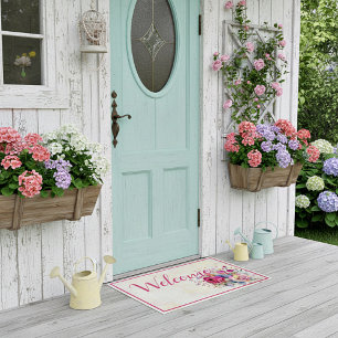 Spring floral doormat