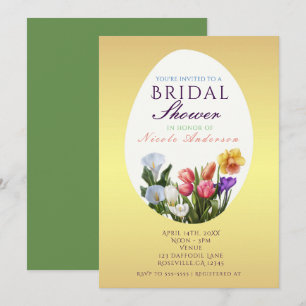 Spring Floral Easter Egg Bridal Shower Invitations
