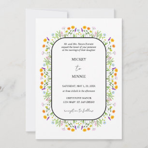 Spring Floral Elegant Wedding Invitation