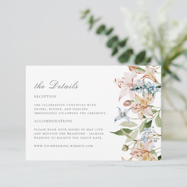 Spring Floral Enclosure Card (Standing Front)