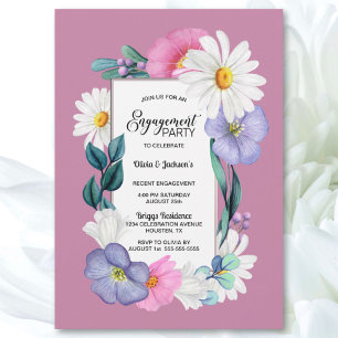 Spring Floral Engagement Party Invitation