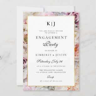Spring floral engagement party invitation