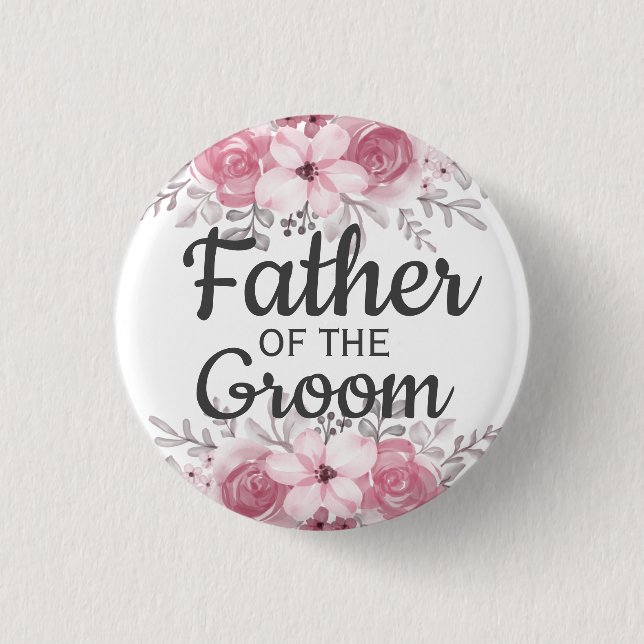 Spring Floral Father of the Groom Button (Front)