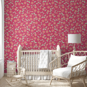 Spring Floral Fling Pink Wallpaper