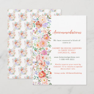 Spring Floral Flowers Wedding Accommodations card