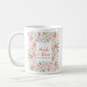 Spring Floral Flowers Wedding Coffee Mug