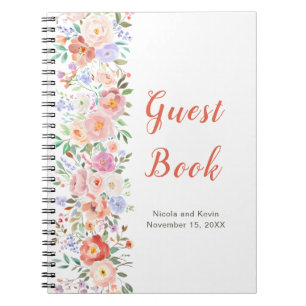 Spring Floral Flowers Wedding Guest Book