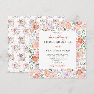 Spring Floral Flowers Wedding Invitation