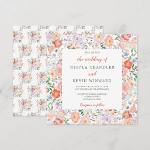 Spring Floral Flowers Wedding Invitation