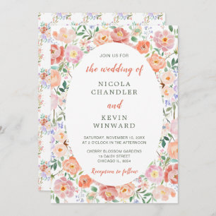 Spring Floral Flowers Wedding Invitation