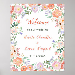 Spring Floral Flowers Wedding Poster