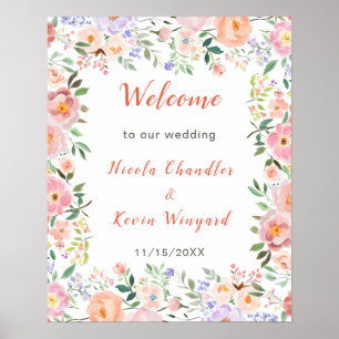 Spring Floral Flowers Wedding Poster