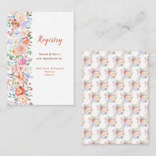 Spring Floral Flowers Wedding  Registry Enclosure Card