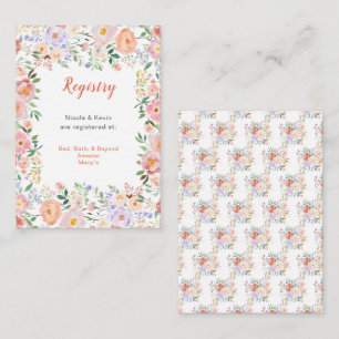 Spring Floral Flowers Wedding  Registry Enclosure Card