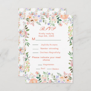 Spring Floral Flowers Wedding RSVP