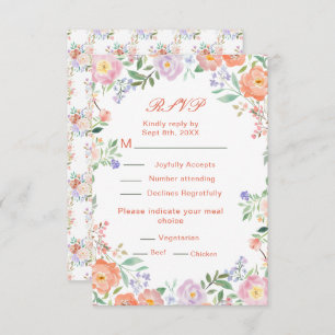 Spring Floral Flowers Wedding RSVP
